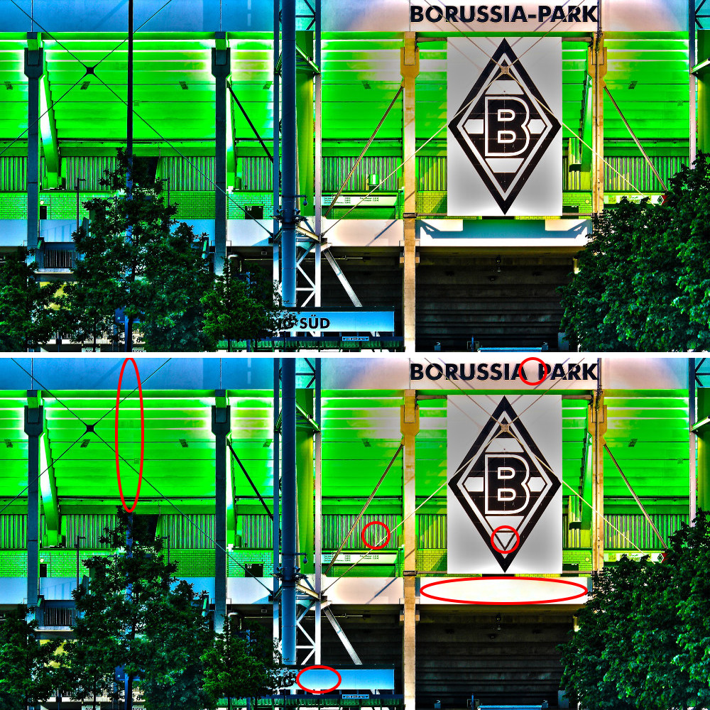 Fehlerbild Borussia Park Auflösung