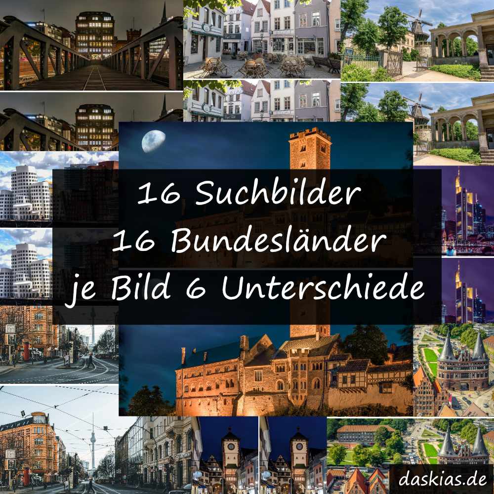 16 Suchbilder Bundesländerreise durch Deutschland