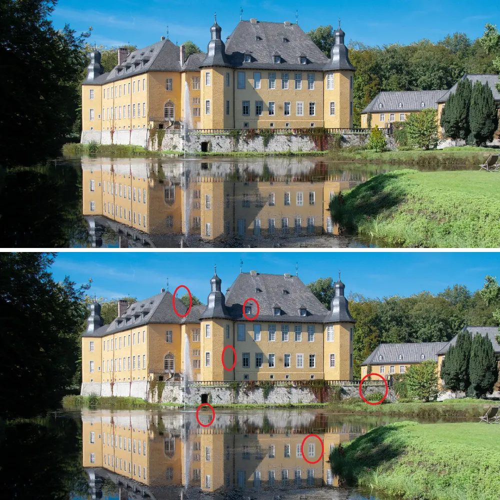 Lösung Suchbild Schloss Dyck