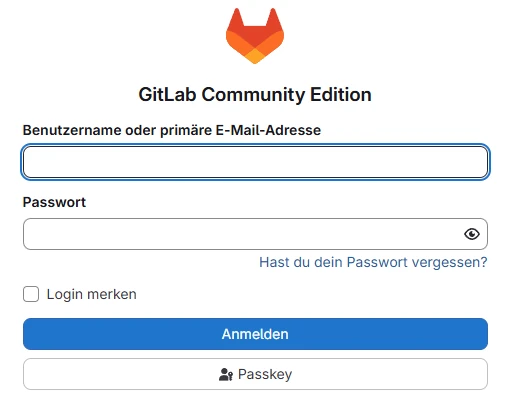 GitLab Login Screen